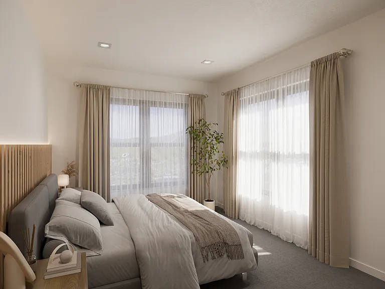 Bedroom spaces full of natural light