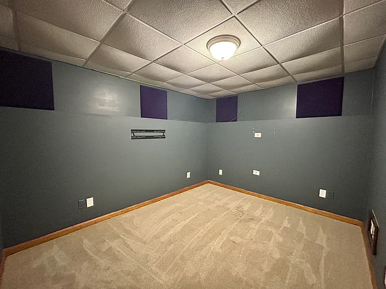 TV room in basement