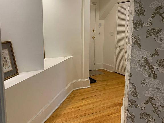 Hallway showing storage closet