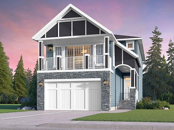 Exterior rendering of the Tevera Tudor by Brookfield Residential in Calgary.