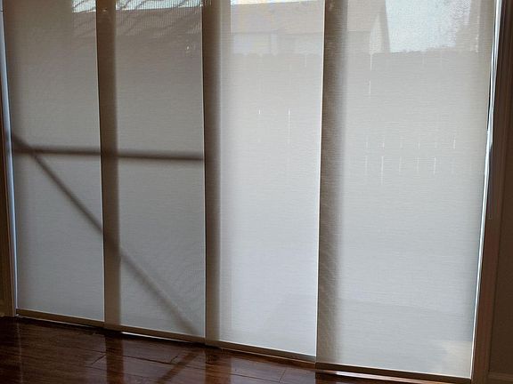 Custom shades for sliding doors.