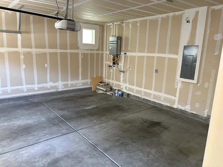 2-car garage with tankless water heater