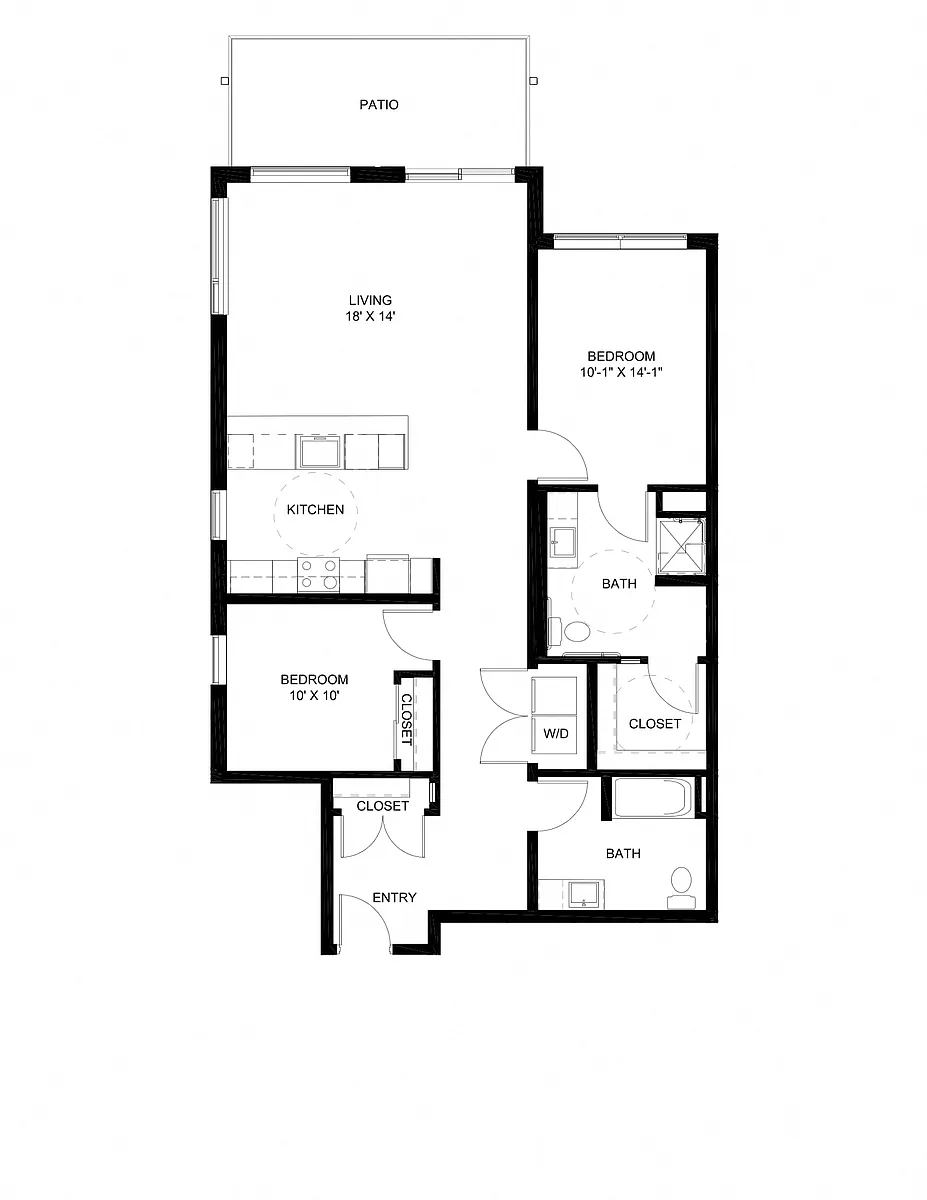 Floor plan Two Bedroom D2-A