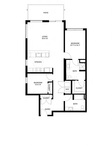 Floor plan Two Bedroom D2-A