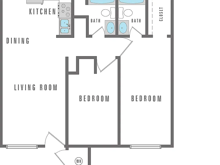 2 Bedroom, 2 Bath, 816 SF 2 Bedroom, 2 Bath, 816 SF