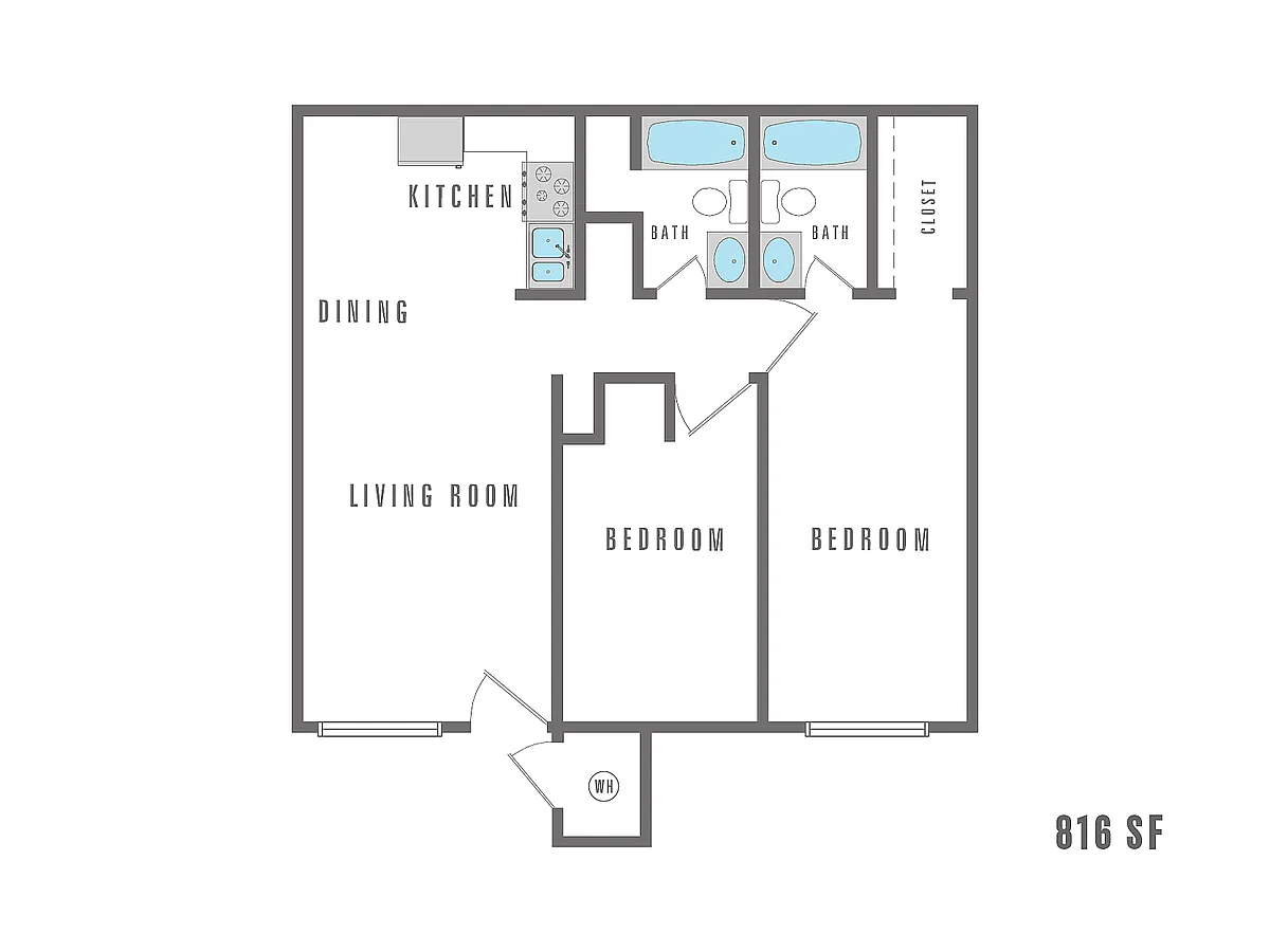 Floor plan 2 Bedroom 2 Bath