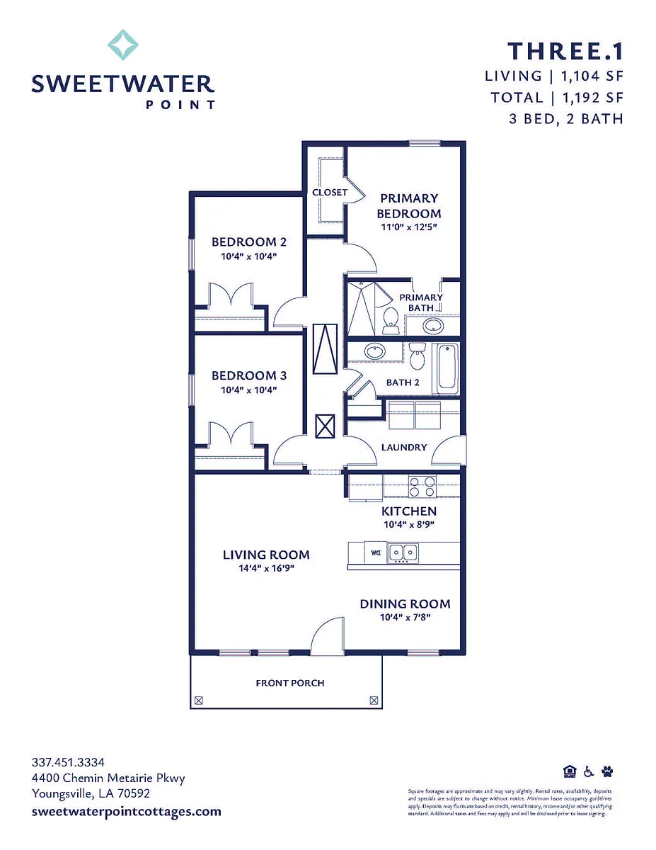 Floor plan 3 br/2ba