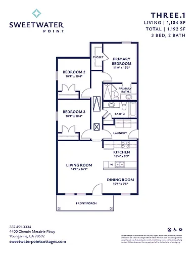 Floor plan 3 br/2ba