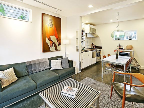 Open floor plan with radiant concrete floors 