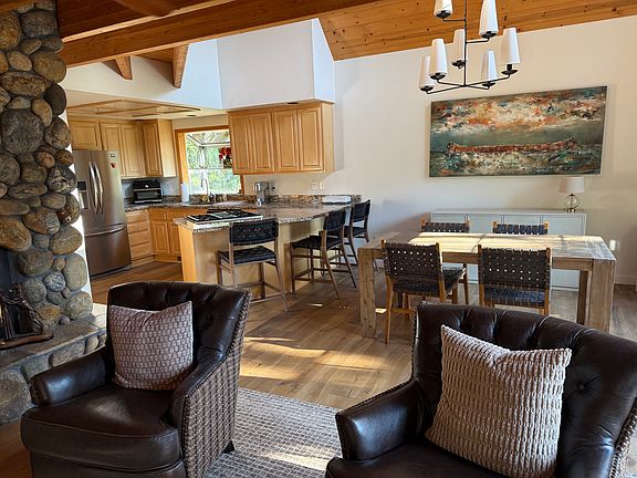 Living, dining and kitchen area