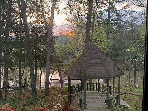sunrise over gazebo