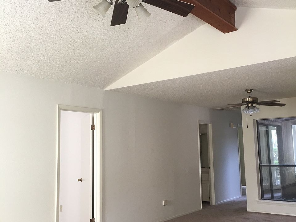 sunken living room and dining area
