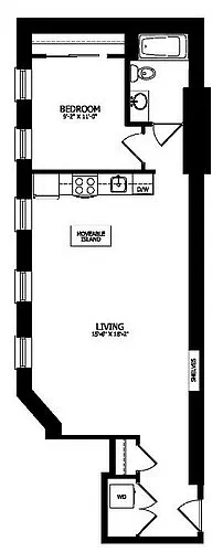 Floor plan 1 Bedroom 1 Bath