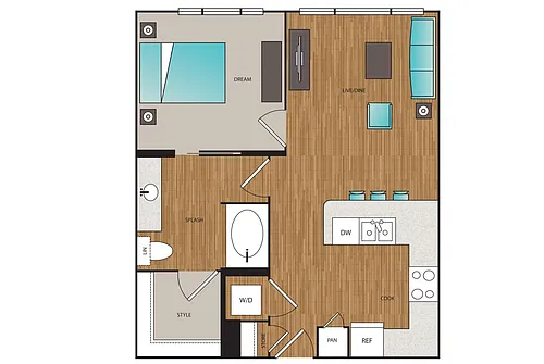 Floor plan Phase I 1x1 H