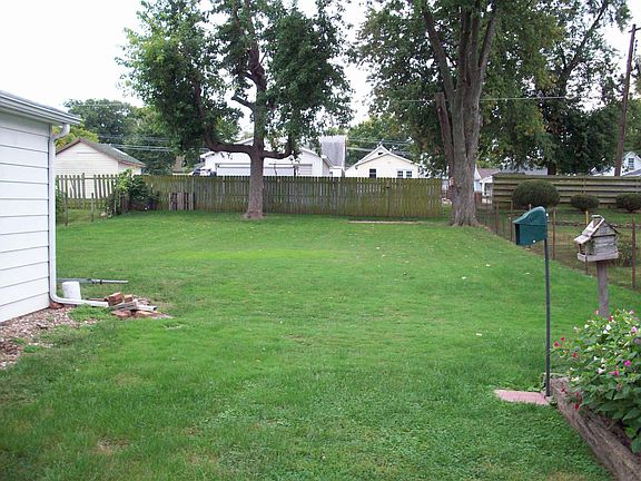 Fenced back yard.