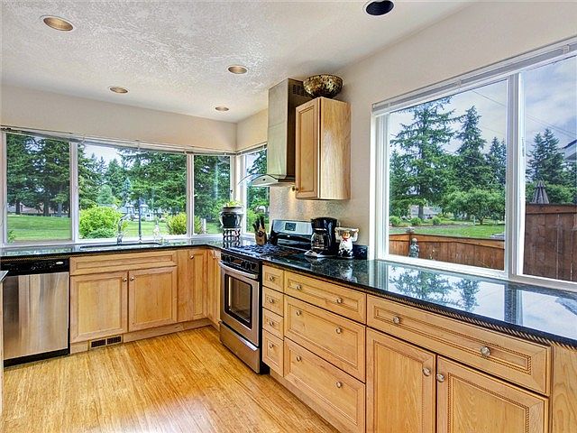 Kitchen with walls of window