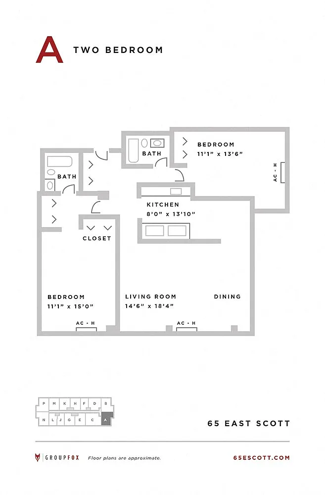 Floor plan Two Bedroom