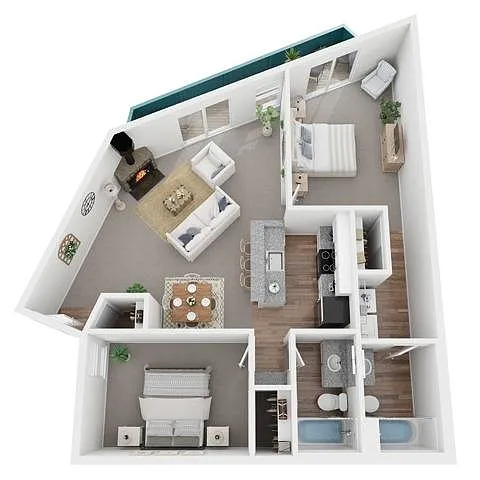 Floor plan Two Bedroom Apartment