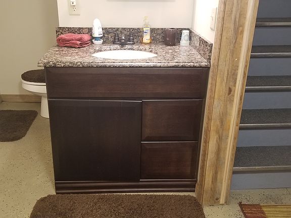 Basement bathroom with shower