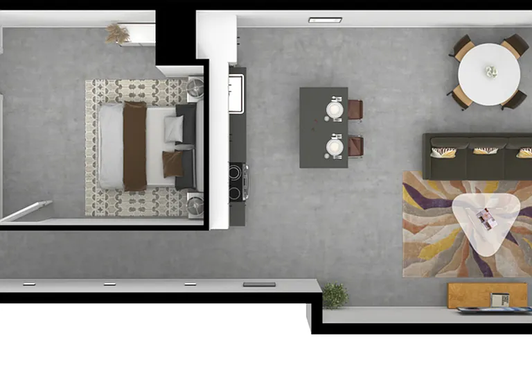 1 Bedroom - Units 1102, 1103, 1104, 1205, 1305, 1405, 1505
