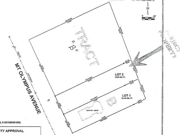 Plat map. Tract "B" is Bill Ellis Park.