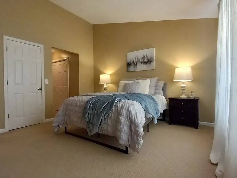 Spacious Primary room with vaulted ceilings