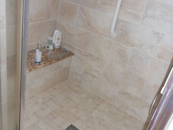 newly tiled large shower