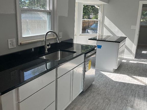 Updated kitchen with stainless steel sink
