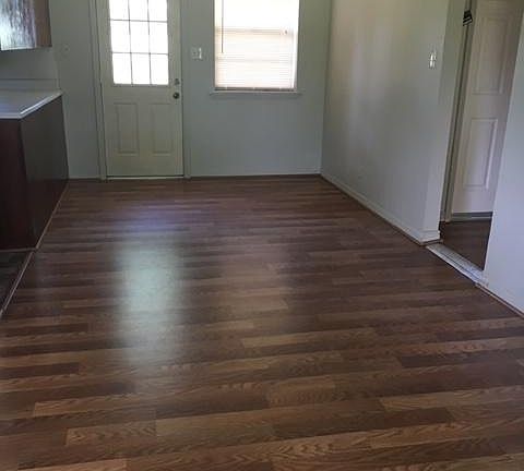 Dining room with new ceiling fan light