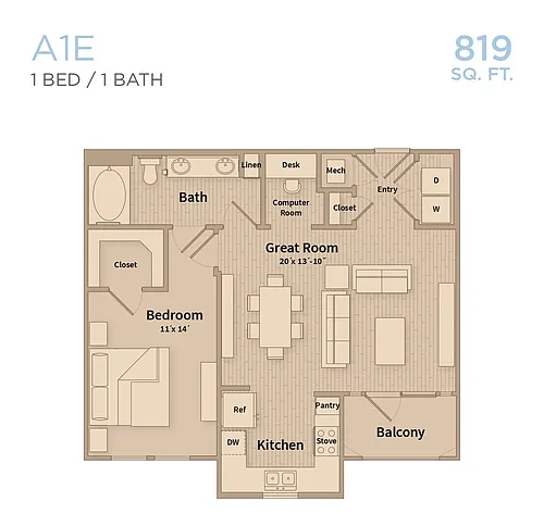 Floor plan A1E