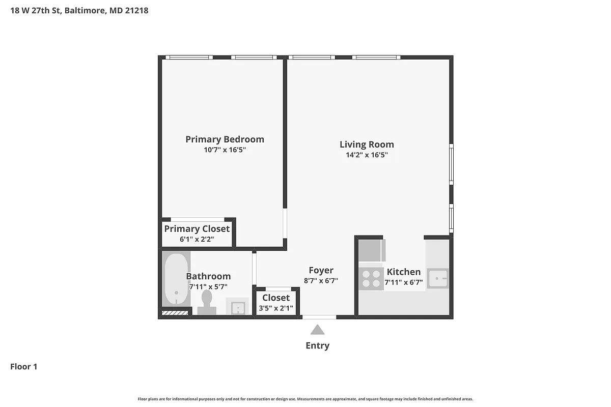 Floor plan 1 bedroom