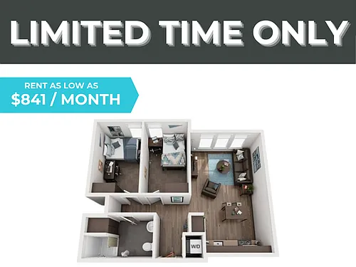 Floor plan 2BR/1BA
