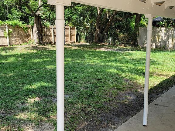 Large shaded patio off rear
