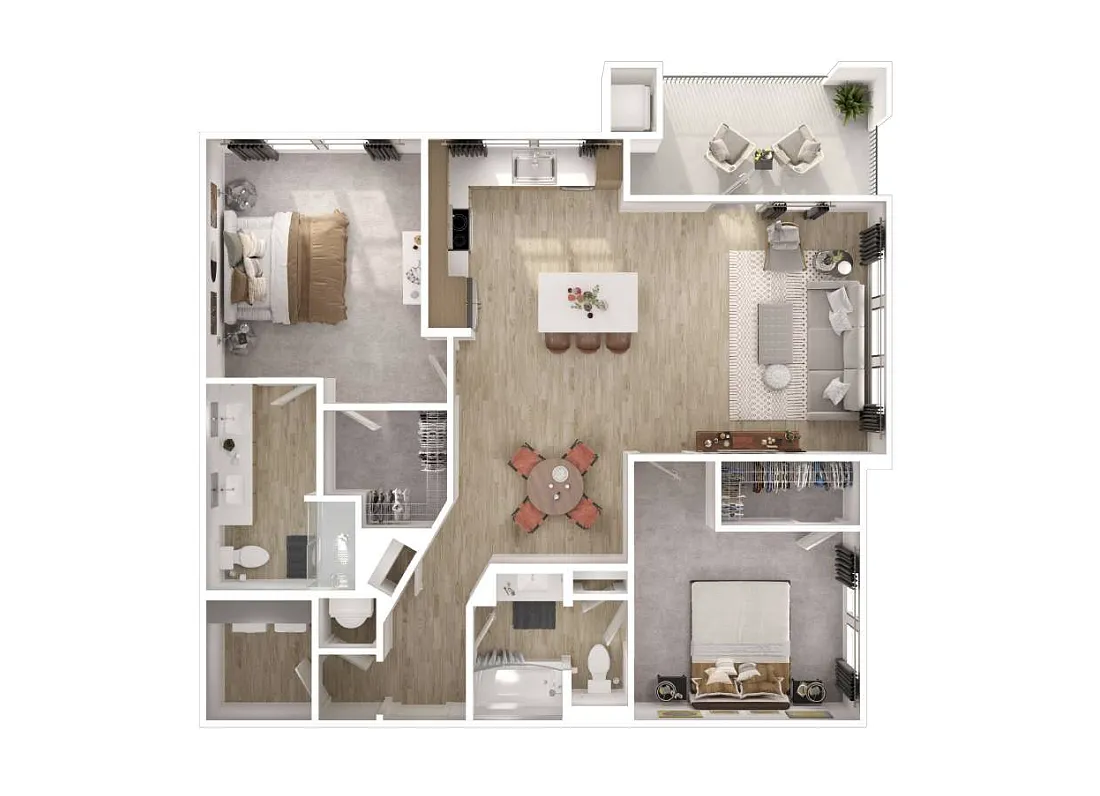 Floor plan B3 - Two Bedroom, Two Bathroom