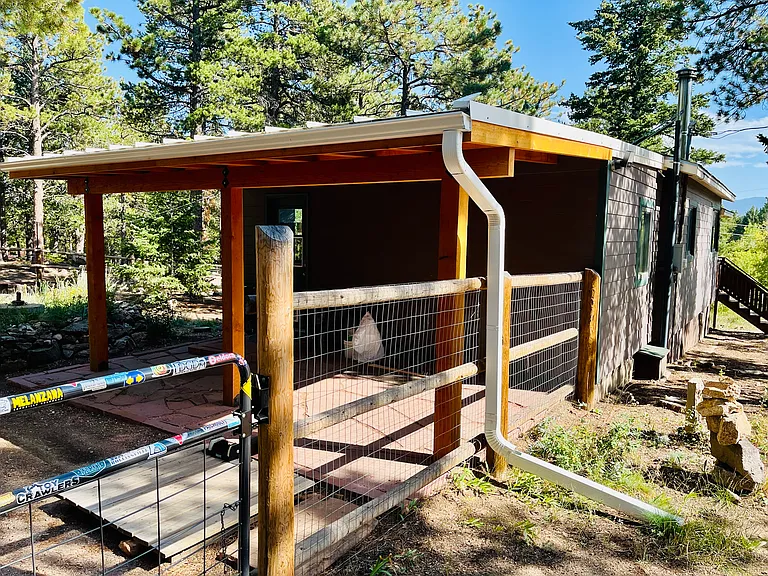Back fenced in patio.