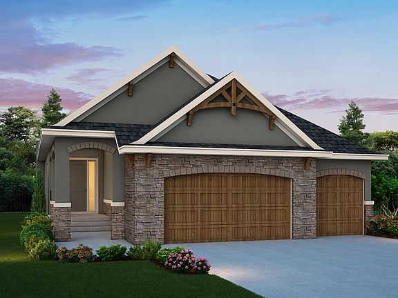 Exterior view of the French Chateau Elevation for the Carmini 3 model by Brookfield Residential in C