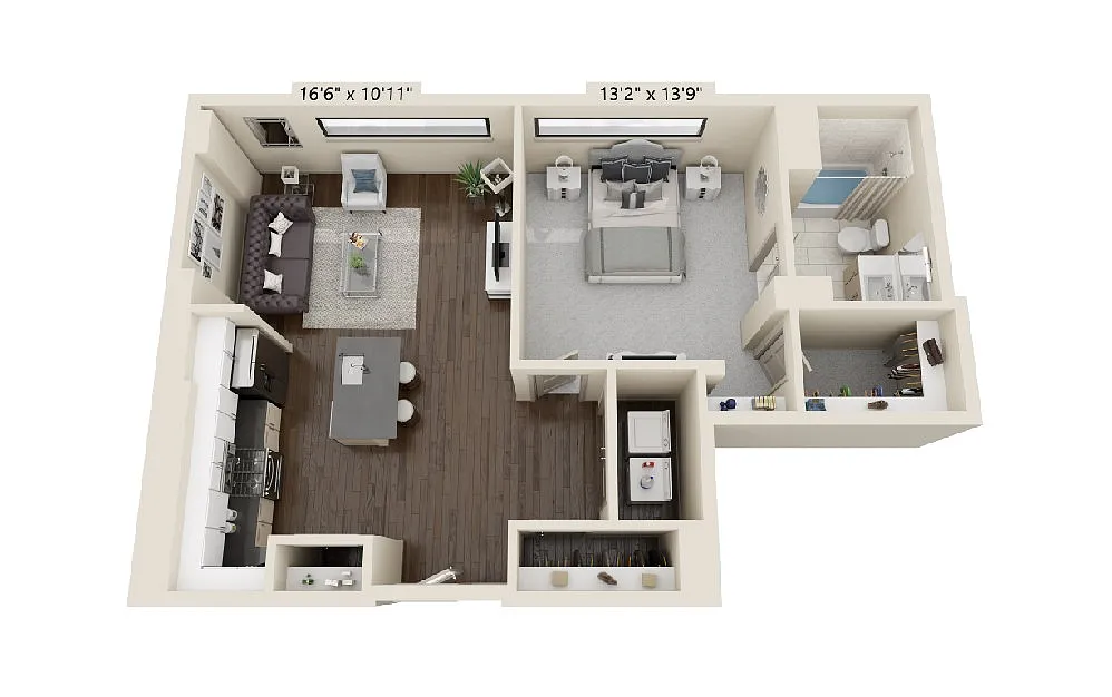 Floor plan 1 bedroom 1 bath