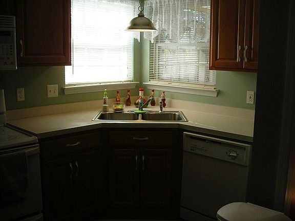 double stainless sink with two windows