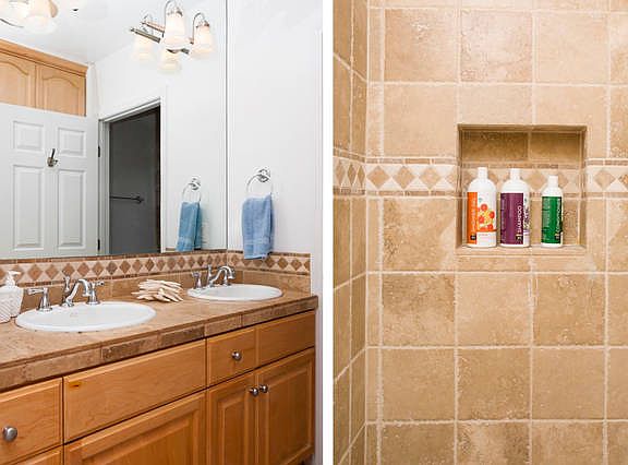 Master bathroom/shower/bathtub / two sinks