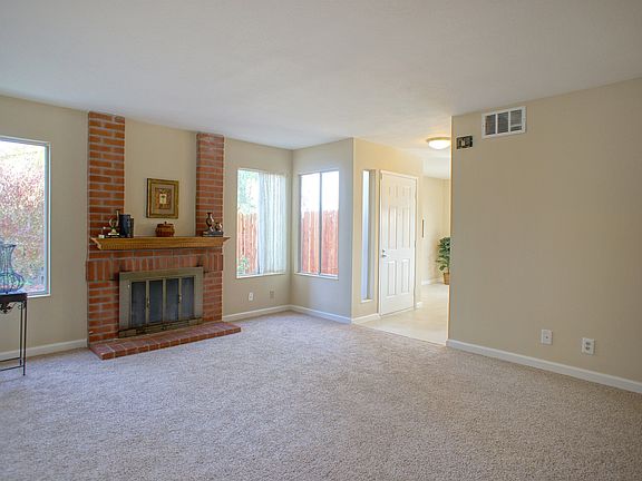 Bright Living Room with Fireplace