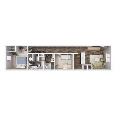 Floor plan 2 x 2- B3 836 SQ FT
