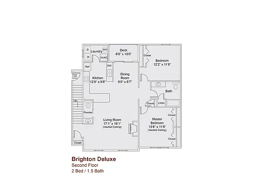 Floor plan Brighton Deluxe 2nd Floor