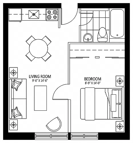 Floor plan Britannia (368 Zephyr) - 1 Bed Plan C