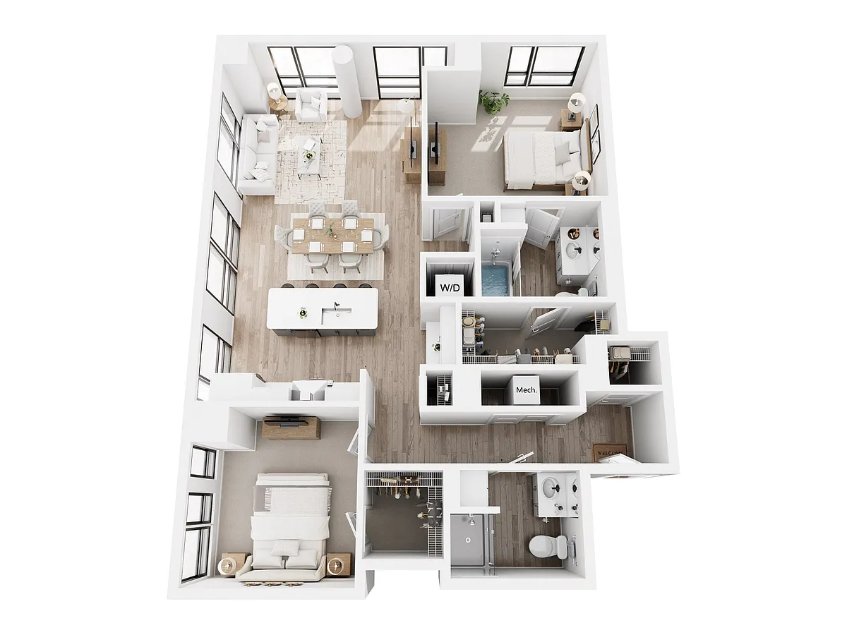 Floor plan 2 Bedroom A