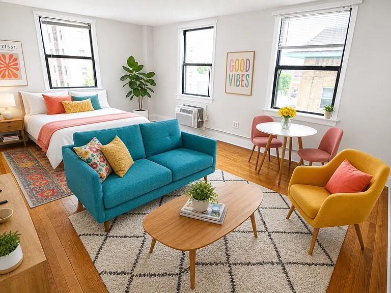 Corner Hardwood Unit (Staged)