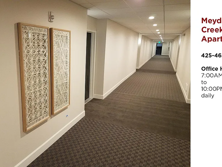 Interior unit entrance and large hallways