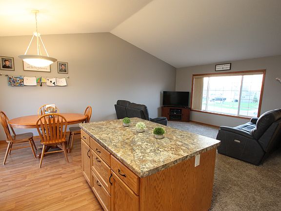 Open living room and kitchen
