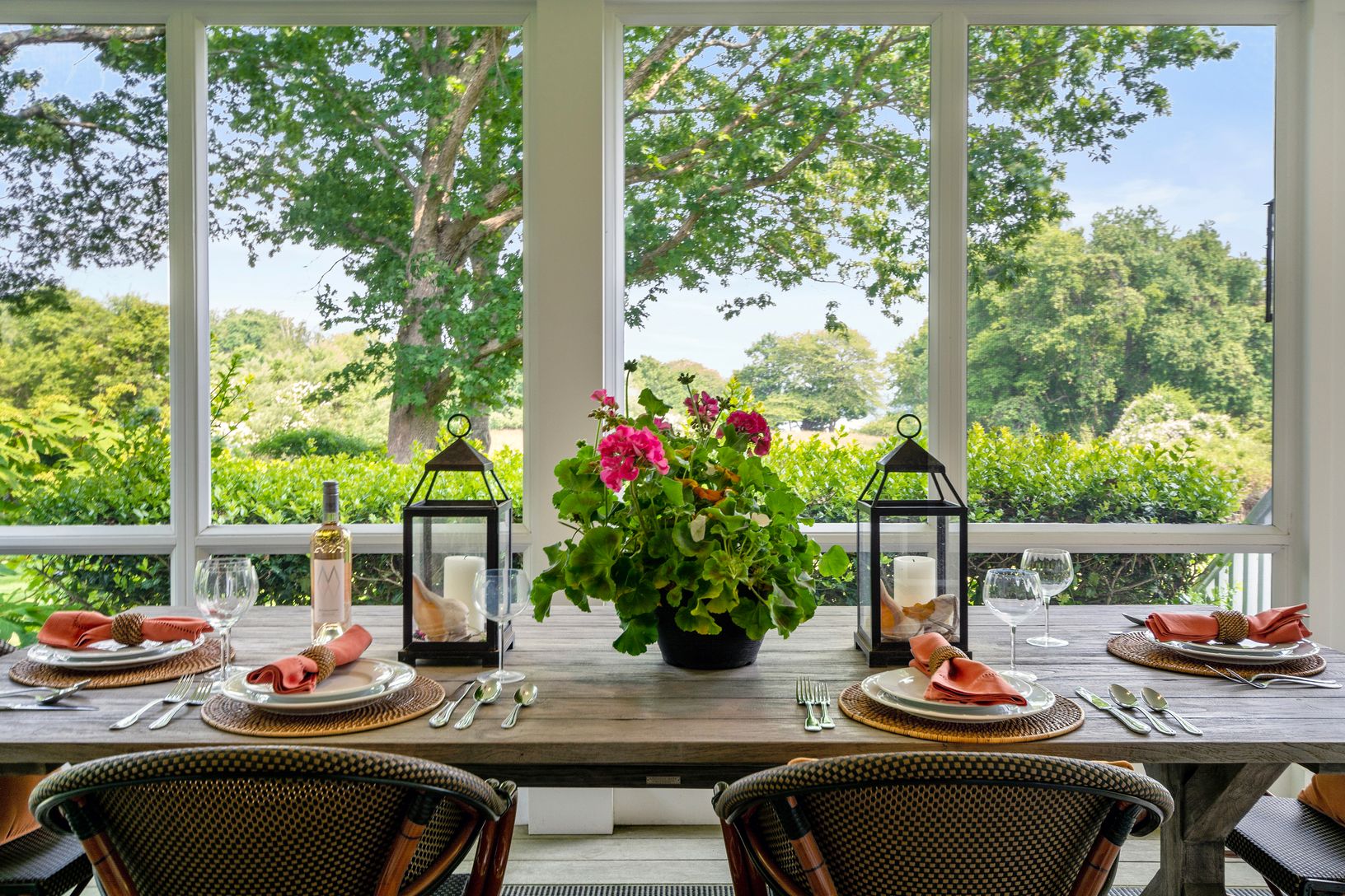 Screened porch entertaining