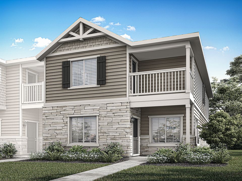 The Winter Park is a beautiful two story home with siding and stone.