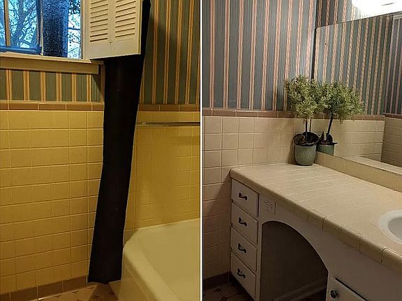Hallway bathroom w/bathtub